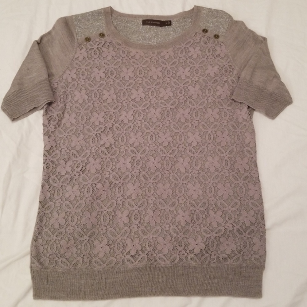 The Limited grey lace sweater size M